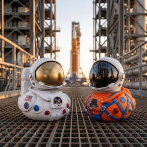 Statuetta in resina dell'astronauta della missione Artemis II - Missione Lunare 2026 - Decorazione spaziale NASA - Regalo da collezione per esploratori spaziali, ideale per uomini e bambini