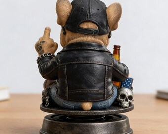 当時物　FUNNY BULL DOG　フィギュア Too Old to Care Bobblehead - Funny Middle Finger Bulldog Car Decor