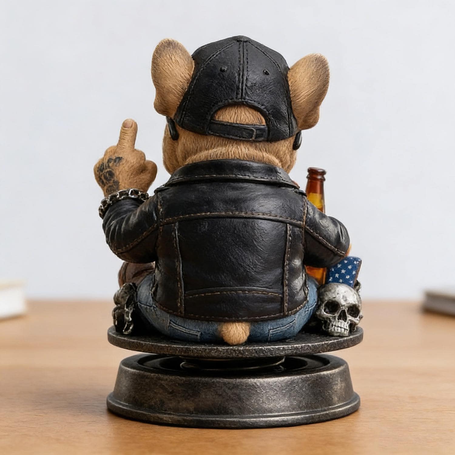 Too Old to Care Bobblehead - Funny Middle Finger Bulldog Car Decor