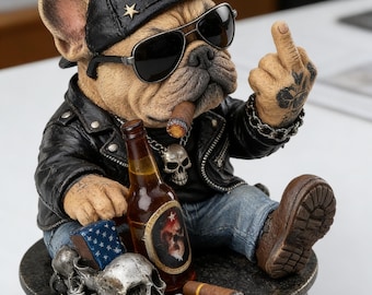 Too Old to Care Bobblehead - Funny Middle Finger Bulldog Car Decor