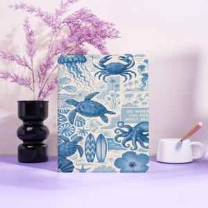 Coastal Turtle Print iPad Case for iPad Pro 2025 11/13",iPad Air 7,iPad mini 6,iPad 10.2",Custom Name iPad Case with Apple Pencil Holder