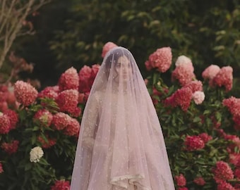 Minimal Pink Bridal Net Dupatta | Pakistani Nikkah Wedding Veil