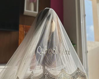 Qabool Hai Nikkah Dupatta personalizado - Velo nupcial personalizado