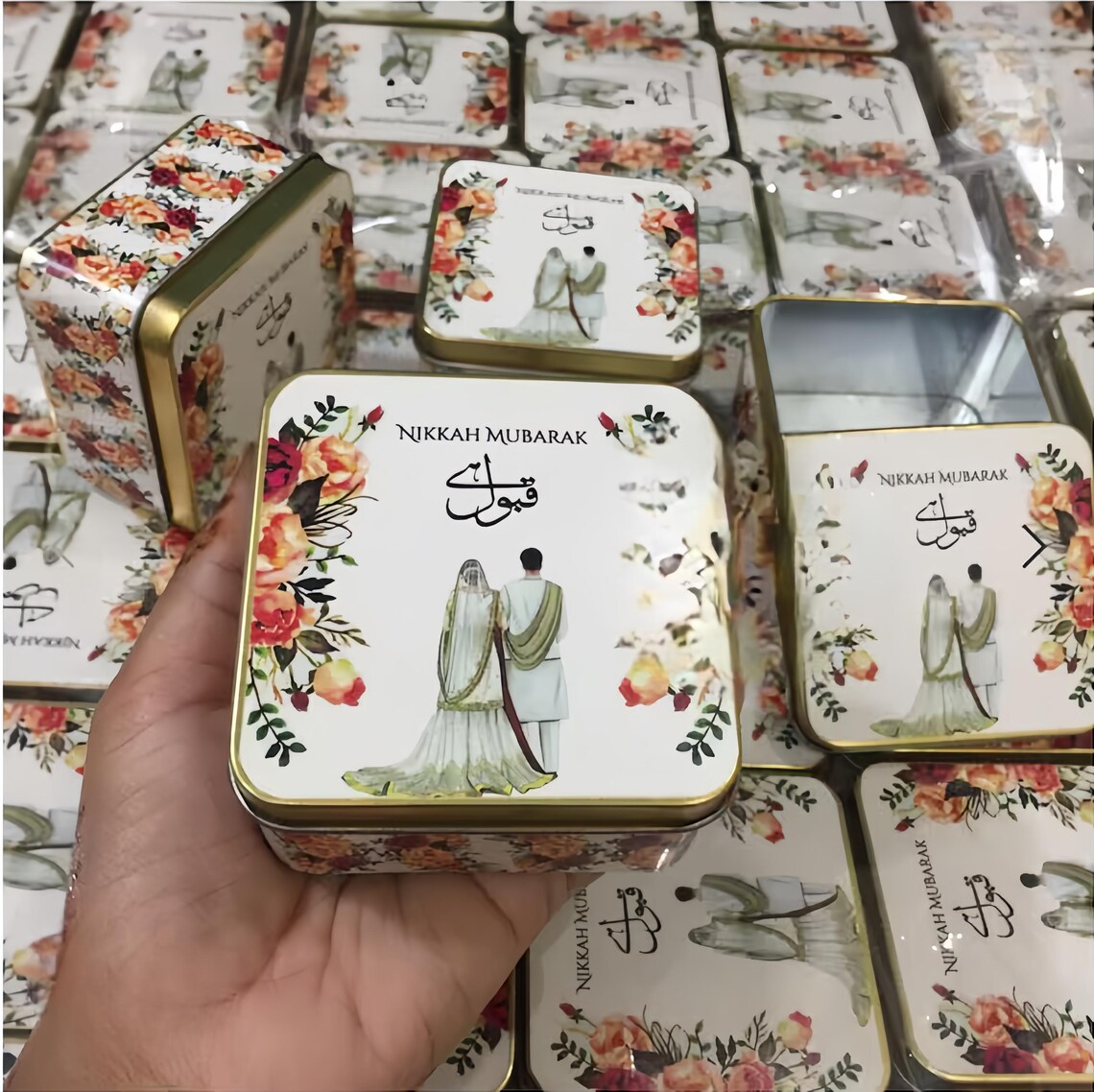 Personalized Nikkah Mubarak Favor Tin Boxes – Engagement Party - Etsy