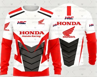 Honda HRC Racing Long Sleeve Shirt, Unisex Motorcycle Sports Tee