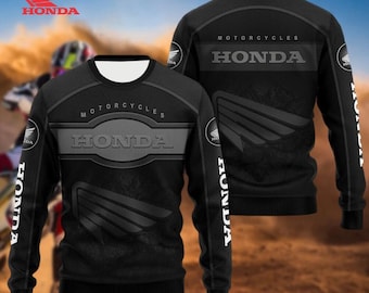 Honda Off Road Motorcycle Jersey, Long Sleeve Racing Shirt, Lightweight Breathable MTB Top