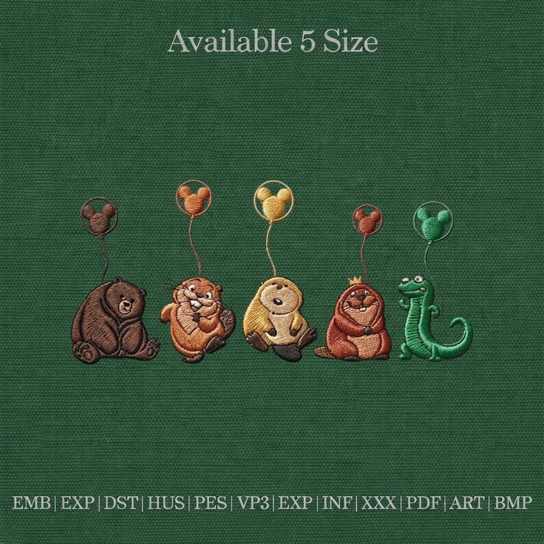 Woodland Animal Embroidery Design Set, Cute Forest Animals Embroidery ...