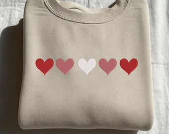 Conjunto de diseños de bordado de corazones, archivo de bordado a máquina de corazones de amor sencillos, patrón de puntada de corazón para boda de San Valentín, formas de corazón minimalistas