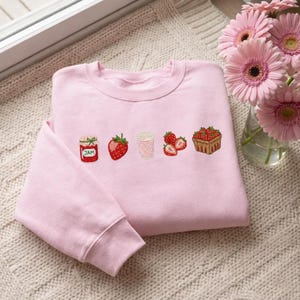 Paquete de diseños de bordado de fresas, bordado de fruta de mermelada de fresa, archivo de bordado de comida linda, diseño de fruta de verano, bordado a máquina imagen 3