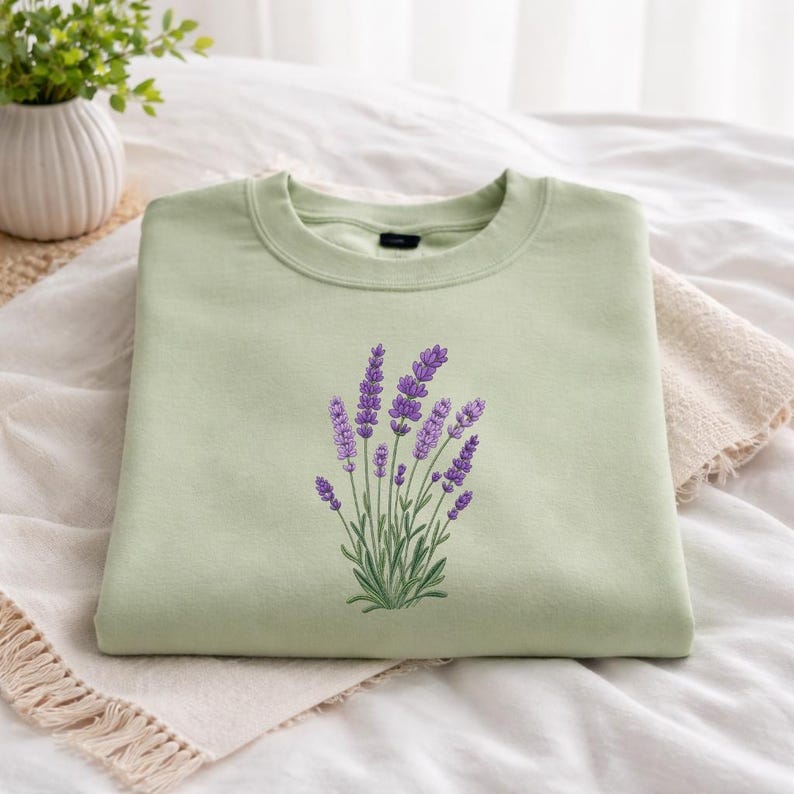Lavender Flower Embroidery Design, Botanical Lavender Machine ...