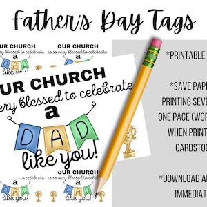Father&#39;s Day Gift Tags, Gift Tags for Church Gifts, Church Father&#39;s Day Gift Tags