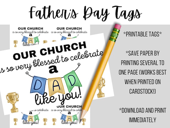 Father's Day Gift Tags, Gift Tags for Church Gifts, Church Father's Day Gift Tags