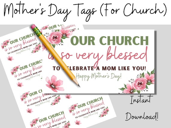 Mother's Day Gift Tags For Church Gifts, printable Mother's Day tags