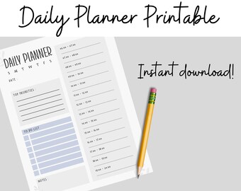 Planificador diario imprimible (color mínimo para impresión en blanco y negro)