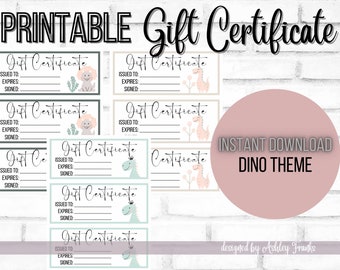 Certificado de regalo para pequeñas empresas *Tema de dinosaurios*