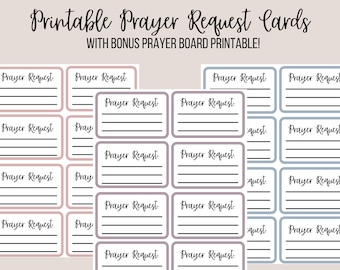 Tarjetas de solicitud de oración, imprimibles con *Bonus* ¡Tablero de oración imprimible!