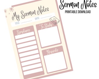 Sermon Notes Printable File