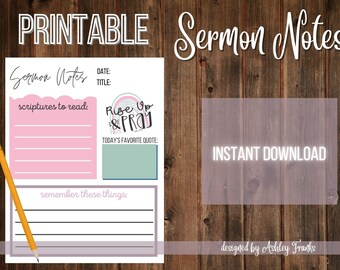 Notas de sermón imprimibles *Levántate y ora*