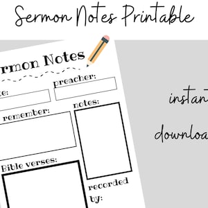 Sermon Notes Printable, Printable Sermon Notes For Kids
