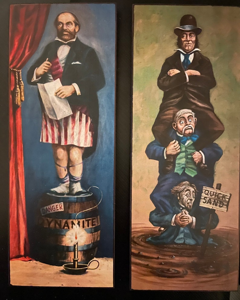 4 separate plaques Haunted Mansion Stretching Portraits Disneyland Art