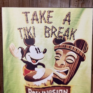 Take a Tiki Break Enchanted Tiki Room Disney Decoupaged on Wood