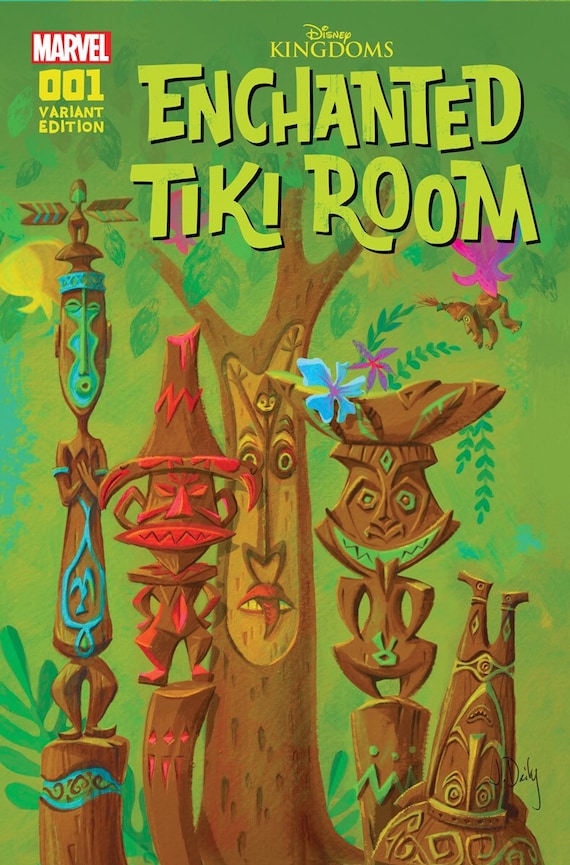 Disneyland Enchanted Tiki Room Comic Cover Art Decoupaged On Wood