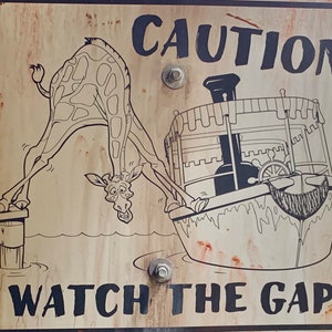 Disneyland  Jungle Cruise Attraction Sign Art Decoupaged on Wood