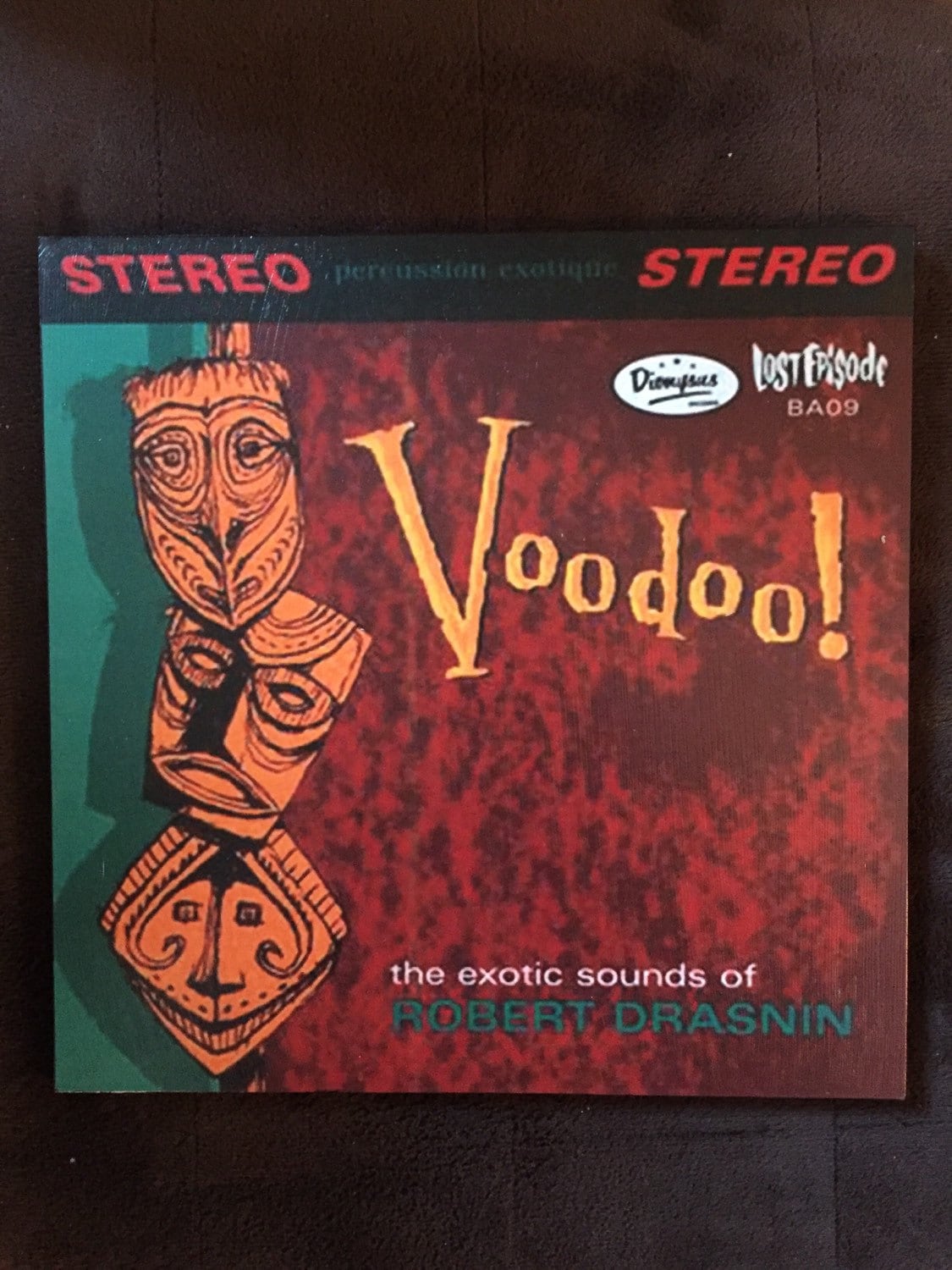 Voodoo! Robert Drasnin Exotica Lp Art Decoupaged on Wood