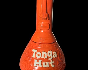 Rare Orange Tonga Hut Fireplace Tiki Mug Doug Horne Mint Condition