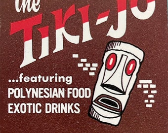 The Tiki-Jo Matchbook Cover Tiki Restaurant  Art