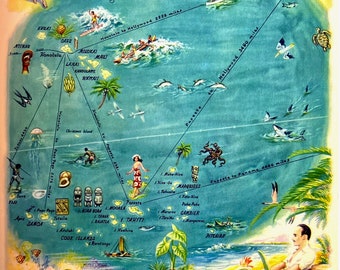 Don the Beachcomber Hollywood 1960s Menu Cover Decoupaged on Wood.