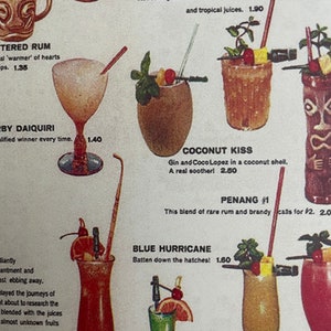 Carte des boissons du restaurant Kahiki Tiki vintage Art découpé sur bois image 5