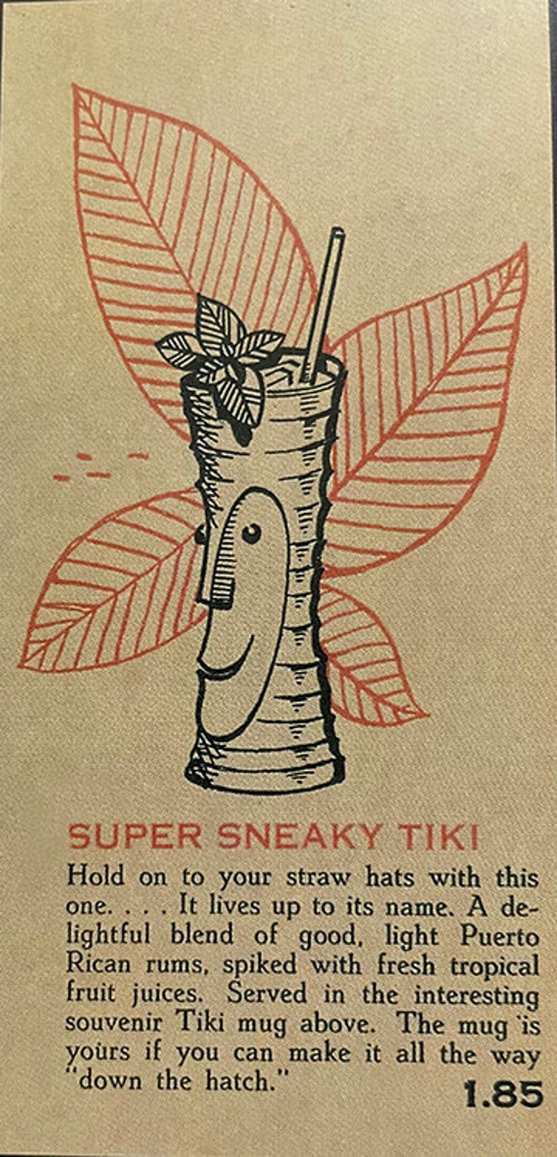 Super Sneaky Tiki Menu Tiki Art