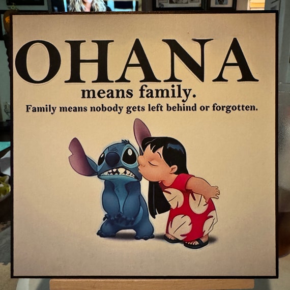 ohana♡ページ‼︎  取引き中止 Ohana Means Family Lilo & Stitch Disney Art Decoupaged on Wood - Etsy