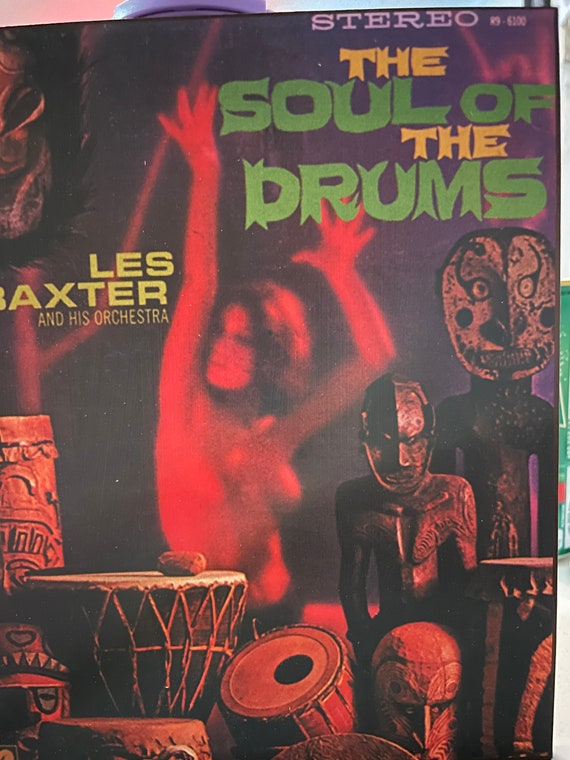 Soul of the Drums Les Baxter Exotica Lp Art Decoupaged on
