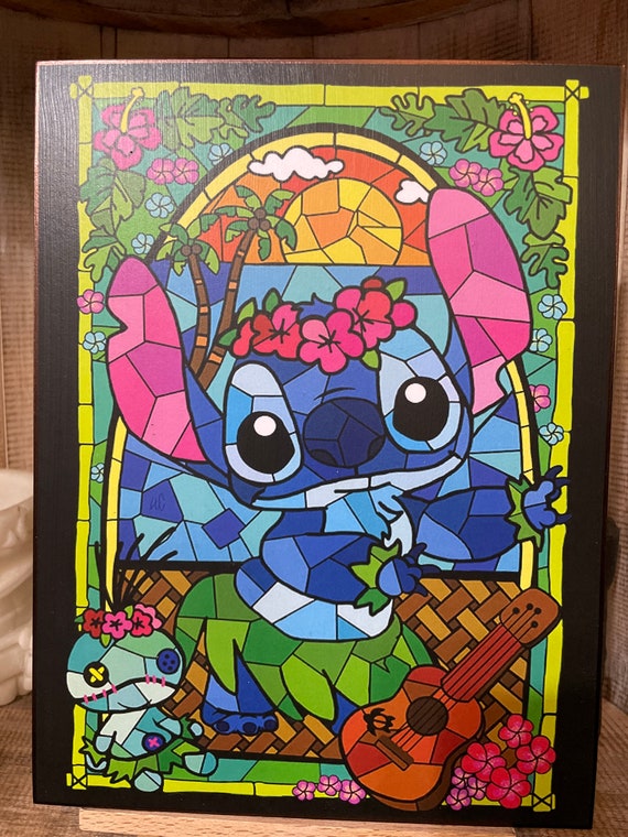 Stitch Stained Glass Disneyland Art - Etsy