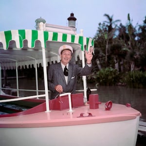 Walt Disney on Jungle Cruise Decoupaged on Wood