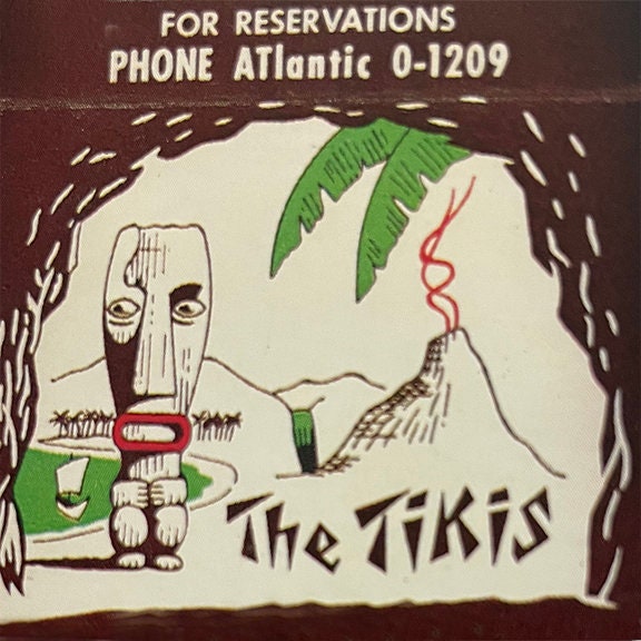 The Tikis Matchbook Cover Tiki Restaurant  Art