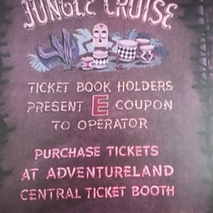 Disneyland  Jungle Cruise Attraction Sign Art