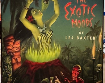 Exotic Moods Les Baxter  Exotica Lp Art Decoupaged on Wood