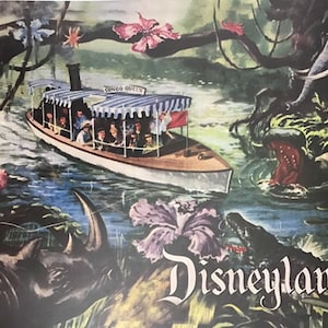 Disneyland  Jungle Cruise Boat Art Decoupaged on Wood