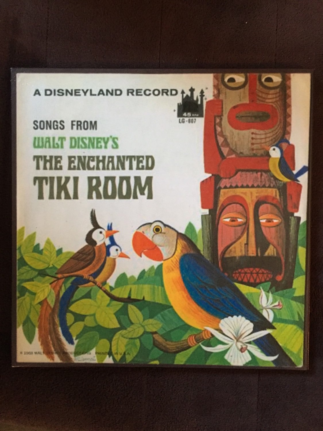 Walt Disney s Enchanted Tiki Room Vintage Lp Art Decoupaged on
