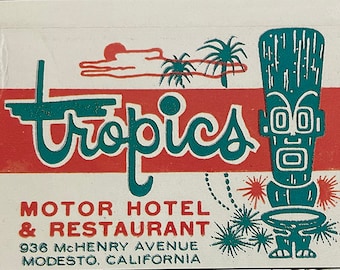 The Tropics Vintage Tiki Art Decoupaged on Wood