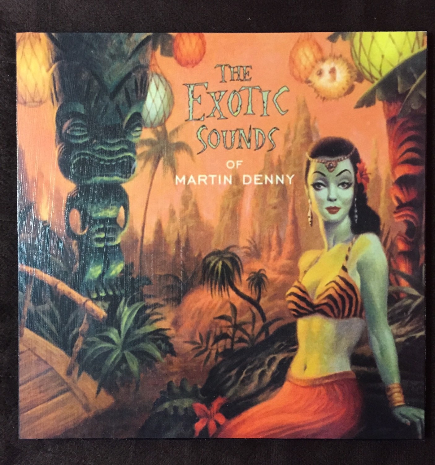 Exotic Sounds Martin Denny Exotica Lp Art Decoupaged on Wood
