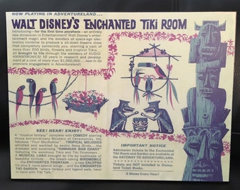Disneyland Enchanted Tiki Room Opening Day Brochure Decoupaged on Wood