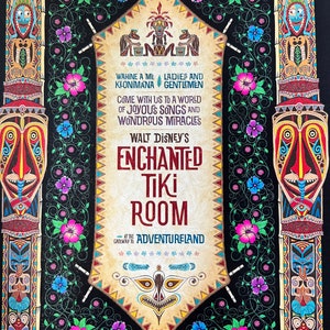 Enchanted Tiki Room Chant Disneyland  Art Decoupaged on Wood (read description and note size)