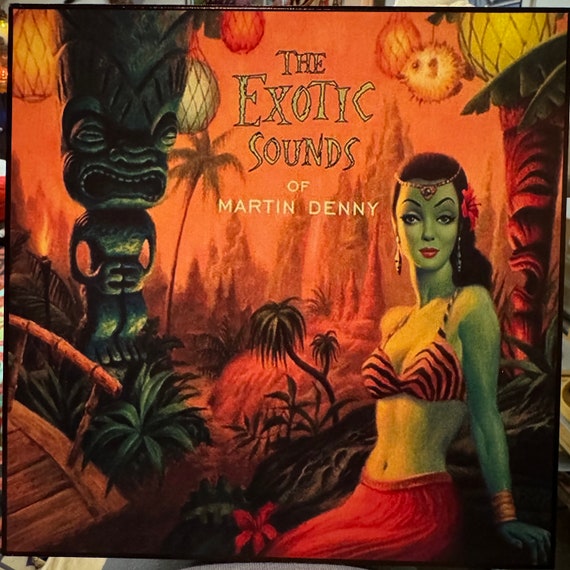 Exotic Sounds Martin Denny Exotica Lp Art Decoupaged on Wood