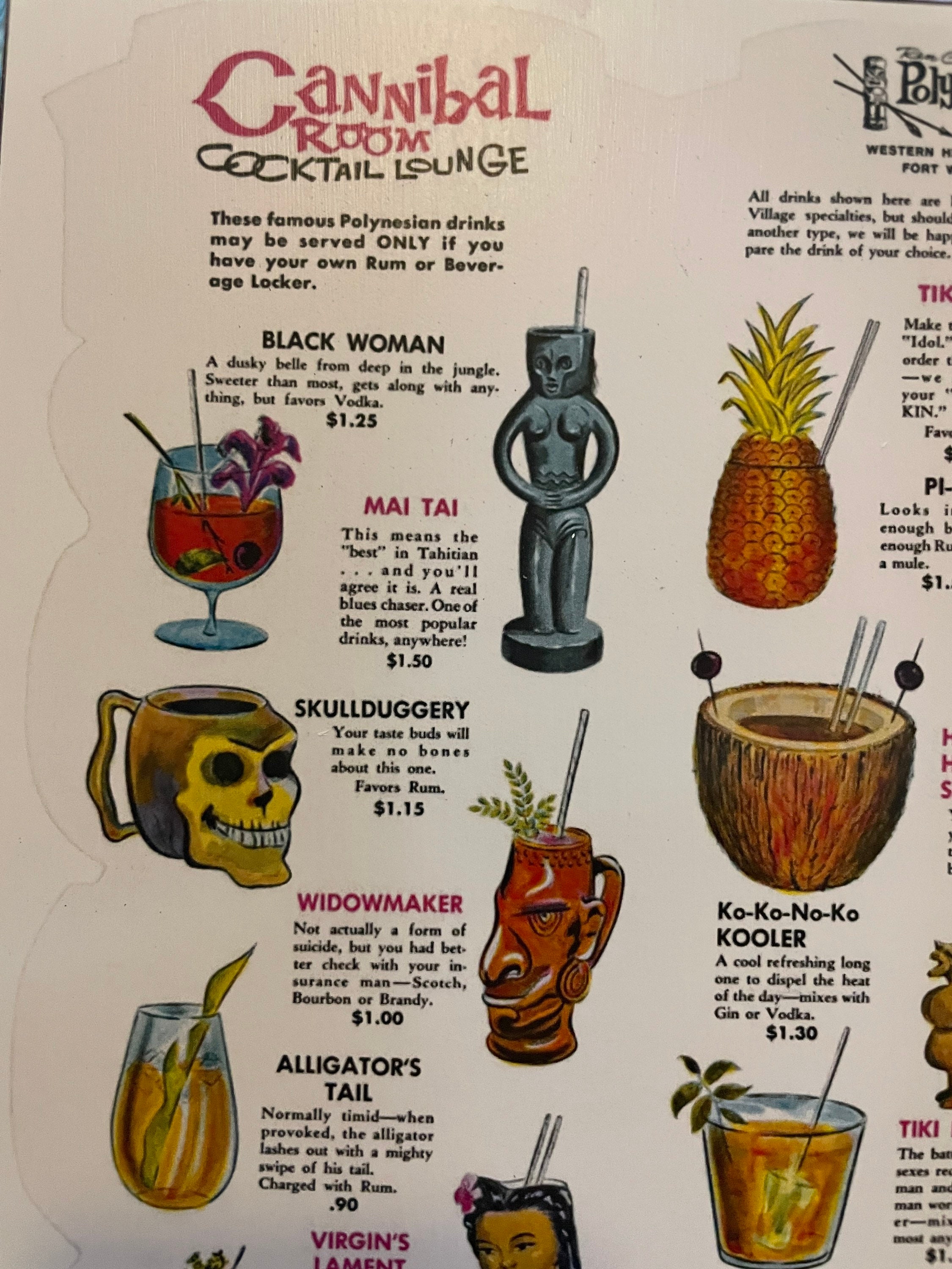 Vintage Tiki Restaurant Drink Menu Art Etsy UK