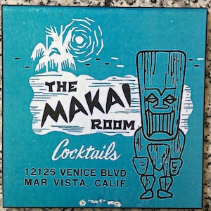 The Makai Room Tiki Restaurant Art Decoupaged on Wood