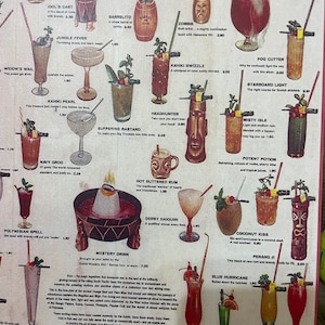 Carte des boissons du restaurant Kahiki Tiki vintage Art découpé sur bois image 3